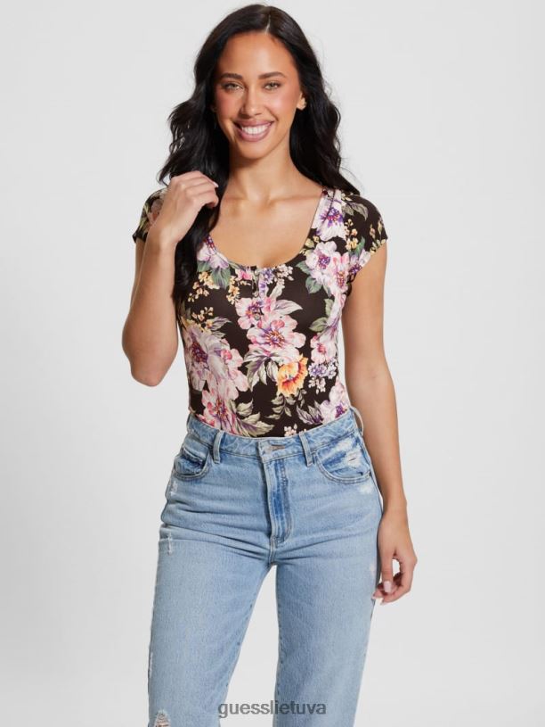 moterys GUESS 6NLN1266 drabužiai ciaobella eko karla henley viršus