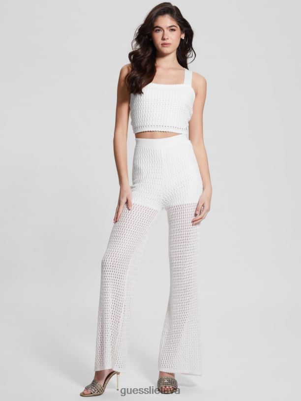 moterys GUESS 6NLN1300 drabužiai balandis baltas yasmina kaklaraištis atgal