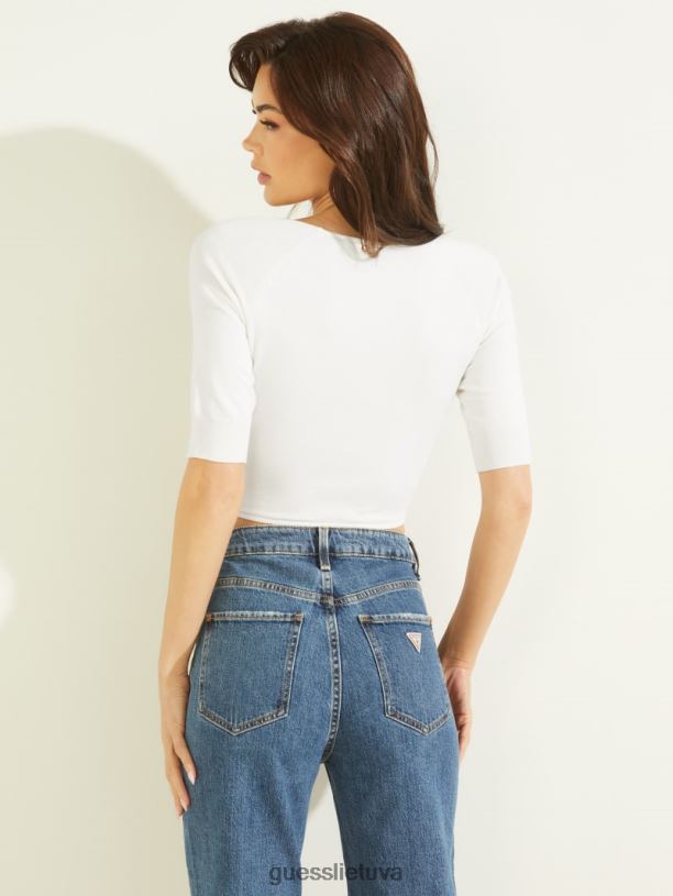 moterys GUESS 6NLN1330 drabužiai balandis baltas eko elena megztinis
