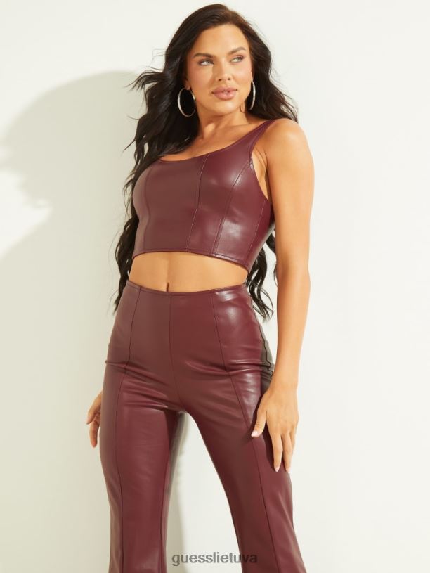 moterys GUESS 6NLN1409 drabužiai mistinis vynas Sabella dirbtinės odos viršus