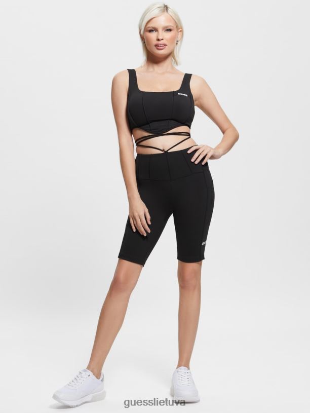 moterys GUESS 6NLN1489 drabužiai juodas brigit aktyvus viršus