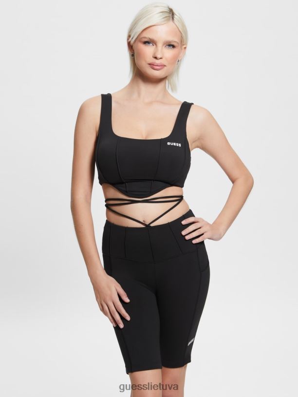 moterys GUESS 6NLN1489 drabužiai juodas brigit aktyvus viršus
