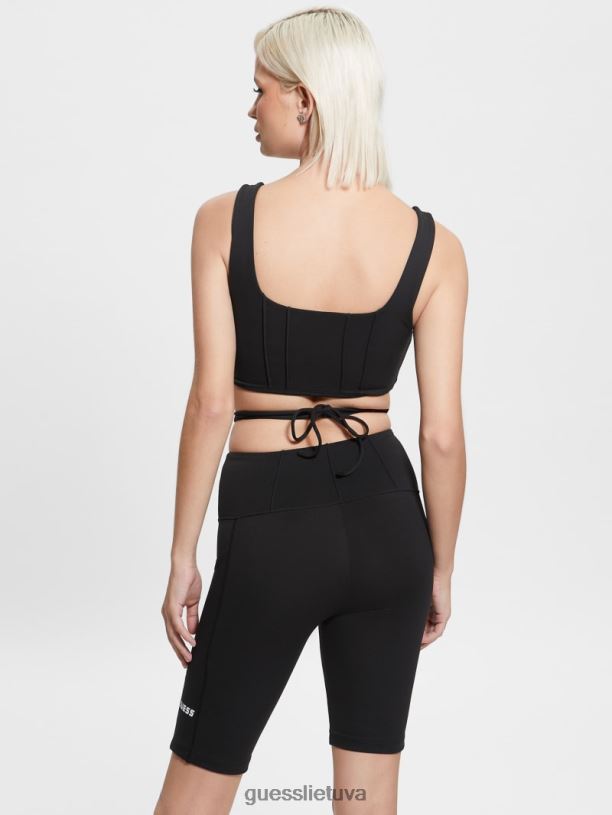 moterys GUESS 6NLN1489 drabužiai juodas brigit aktyvus viršus