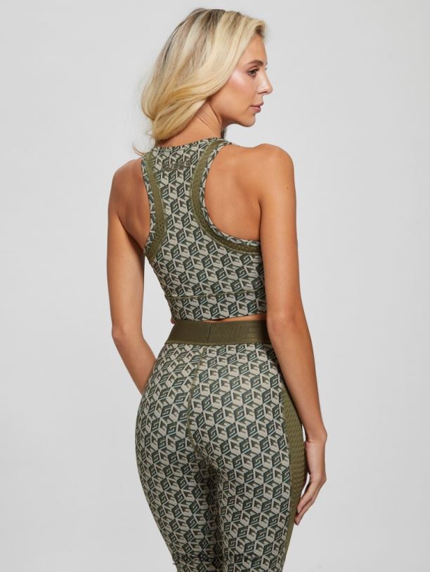 moterys GUESS 6NLN1504 drabužiai g kubelių alyvuogių derinys eko daria aktyvus viršus