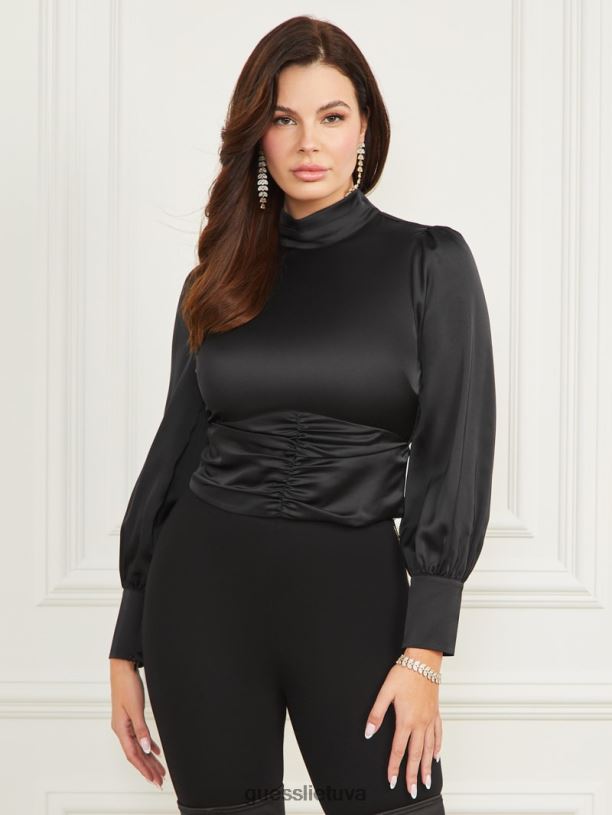 moterys GUESS 6NLN1632 drabužiai juodas libertinis viršus