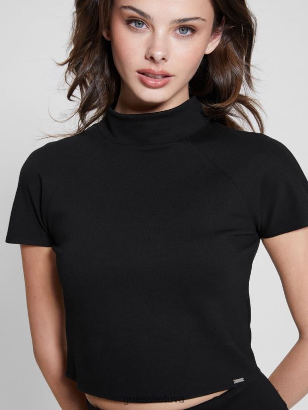 moterys GUESS 6NLN935 drabužiai juodas kirpimas su vėžliuku