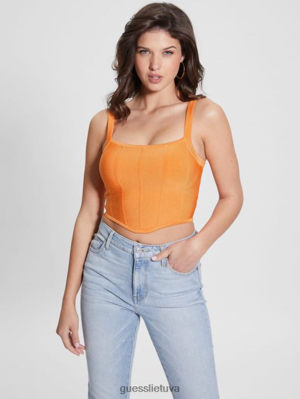 moterys GUESS 6NLN948 drabužiai saulės akmuo oasis mirage corset crop top