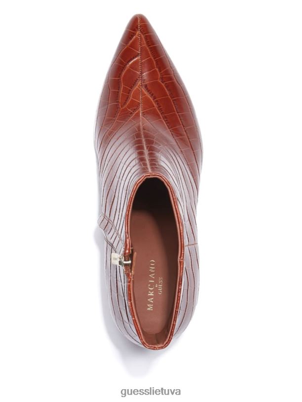 moterys GUESS 6NLN3537 avalynė kaštonų rudos spalvos ulea Croc odiniai batukai