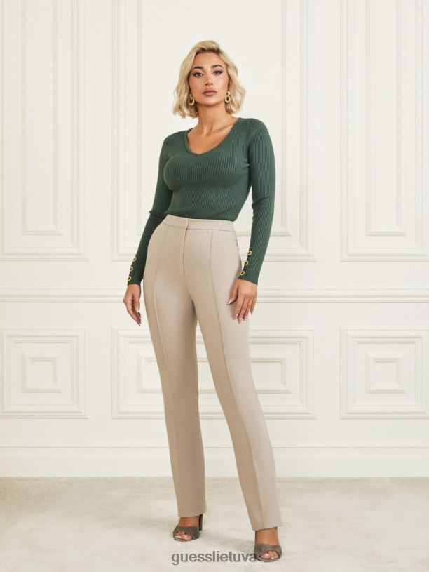 moterys GUESS 6NLN2121 drabužiai natūrali siena logan tiesiomis kelnėmis