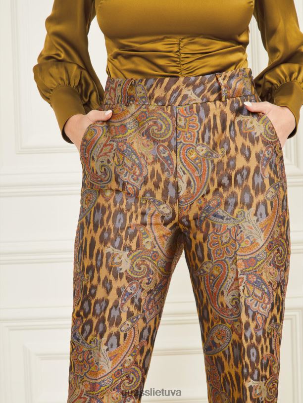 moterys GUESS 6NLN2242 drabužiai fenikso kylantis žakardas fenikso kylančios žakardo kelnės