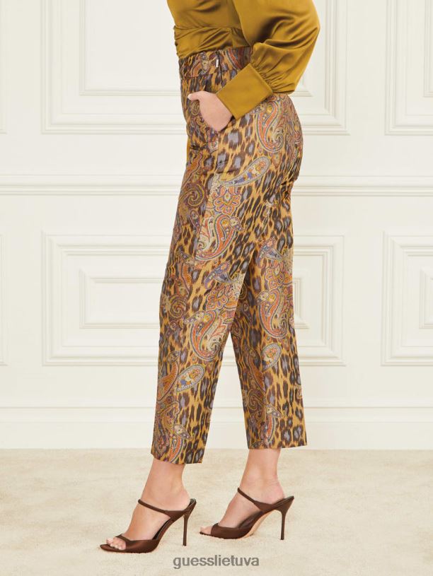 moterys GUESS 6NLN2242 drabužiai fenikso kylantis žakardas fenikso kylančios žakardo kelnės