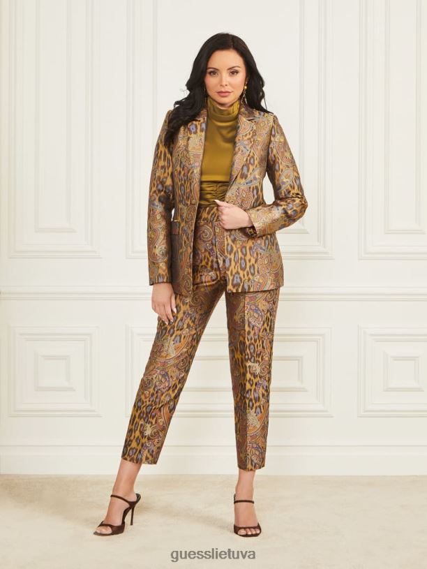 moterys GUESS 6NLN2242 drabužiai fenikso kylantis žakardas fenikso kylančios žakardo kelnės