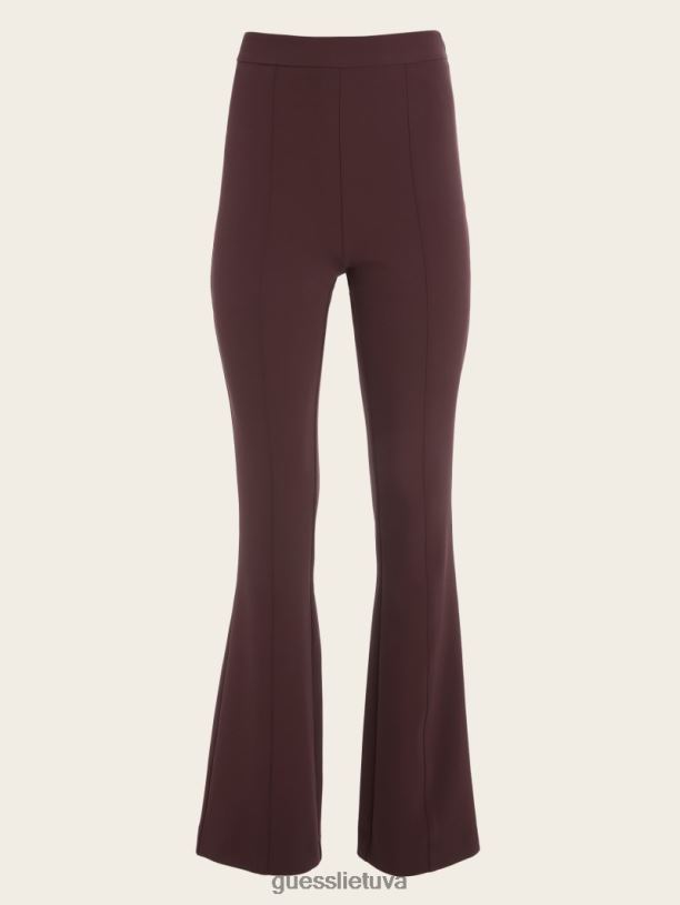 moterys GUESS 6NLN2244 drabužiai tamsus burbonas Chloe platėjančios kelnės