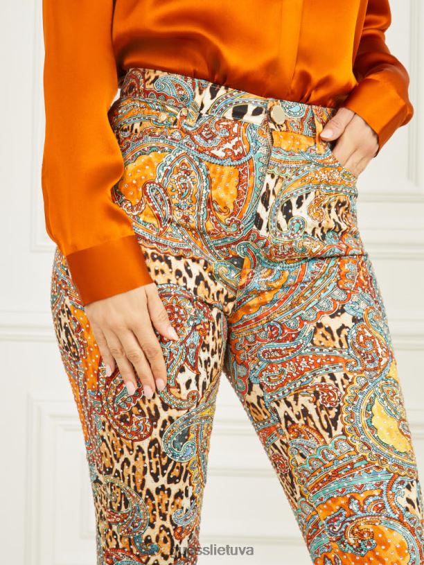 moterys GUESS 6NLN2286 drabužiai kylantis fenikso atspaudas fenikso kylantis stiletas Nr. 97 siauri džinsai