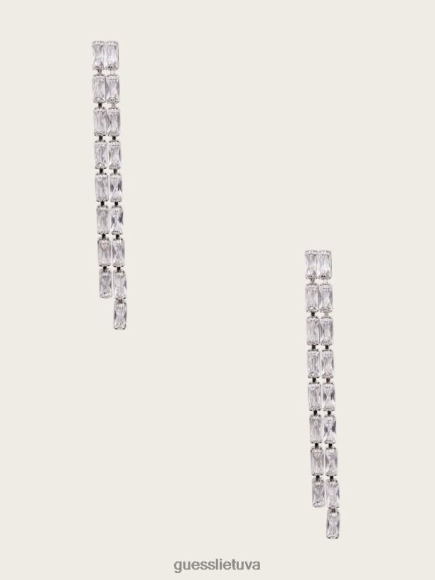 moterys GUESS 6NLN3857 priedas sidabras krištolo kutais auskarai