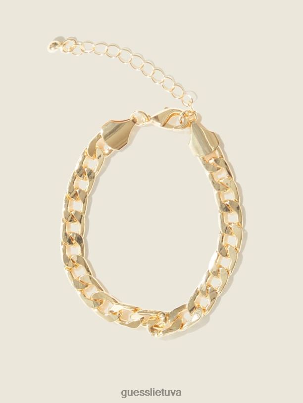 moterys GUESS 6NLN3867 priedas sidabras/auksas 14k auksu dengta bordiūro grandinės apyrankė