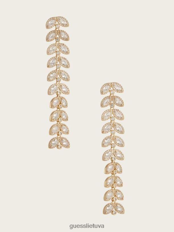 moterys GUESS 6NLN3879 priedas sidabras/auksas 14k auksu dengtas krištolo lapų auskaras