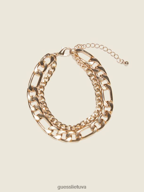 moterys GUESS 6NLN3898 priedas sidabras/auksas 14k auksu dengtas bortelis, daugiasluoksnis kojos atramas