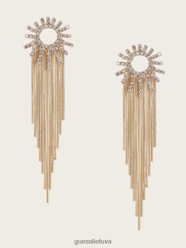 moterys GUESS 6NLN3904 priedas sidabras/auksas 14k auksu dengtas sunburst kraštinis auskaras