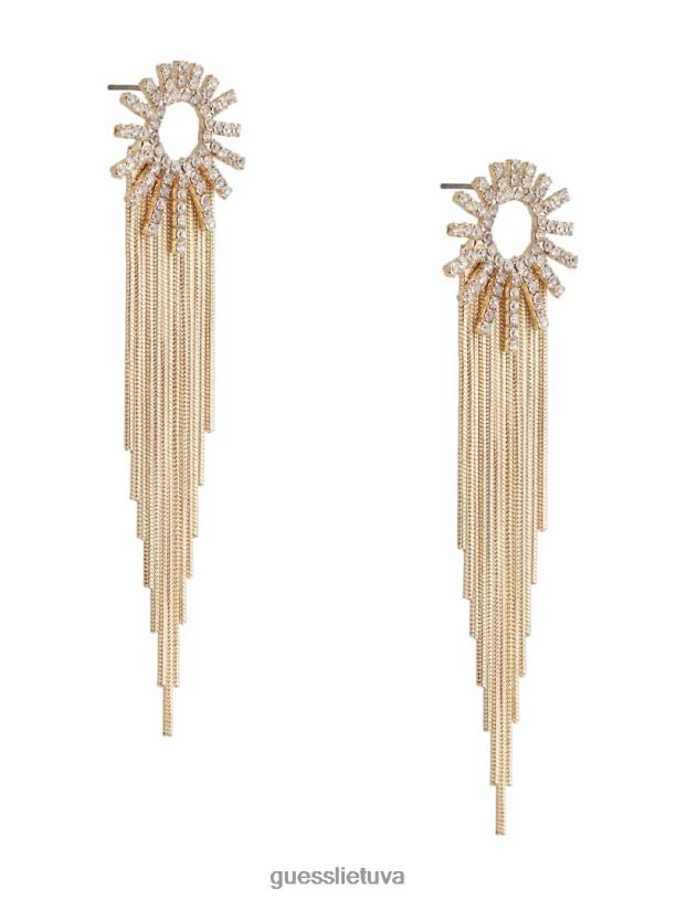 moterys GUESS 6NLN3904 priedas sidabras/auksas 14k auksu dengtas sunburst kraštinis auskaras