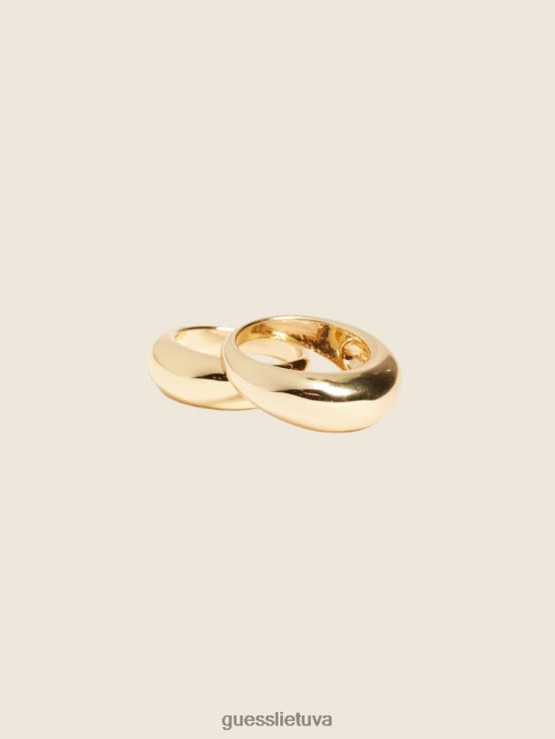 moterys GUESS 6NLN3927 priedas sidabras/auksas 14k auksu dengtas kupolo žiedų rinkinys