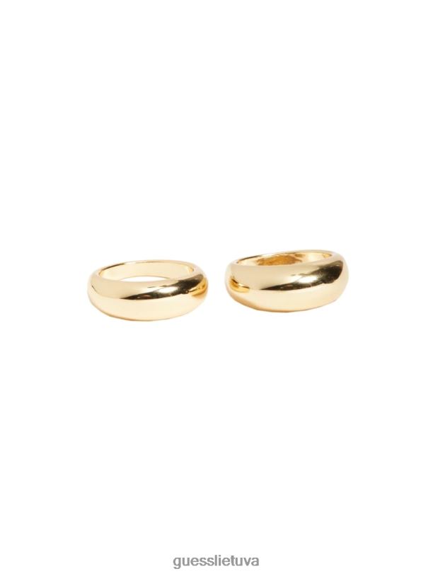 moterys GUESS 6NLN3927 priedas sidabras/auksas 14k auksu dengtas kupolo žiedų rinkinys