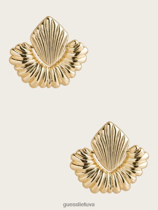 moterys GUESS 6NLN3932 priedas sidabras/auksas 14k auksu dengtas tekstūruotas durų beldimo auskaras