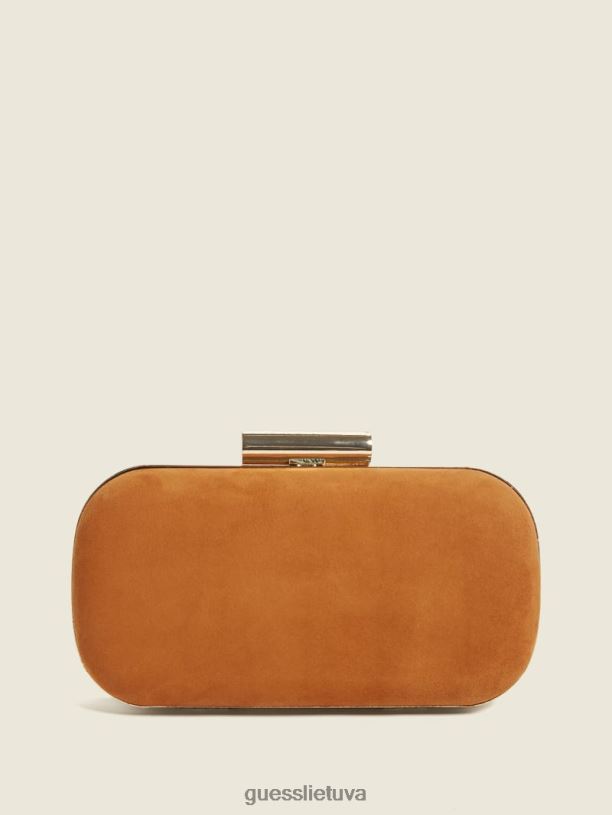 moterys GUESS 6NLN3313 krepšiai konjako zomšos odinė sankaba