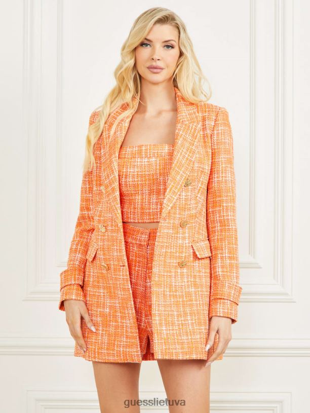 moterys GUESS 6NLN1796 drabužiai majų saulėlydis multi luella tvido švarkas