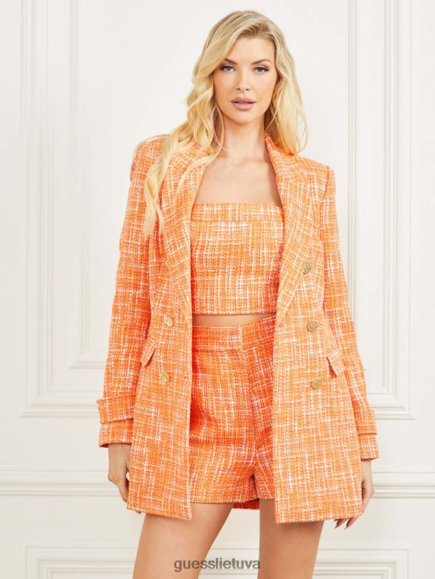 moterys GUESS 6NLN1796 drabužiai majų saulėlydis multi luella tvido švarkas