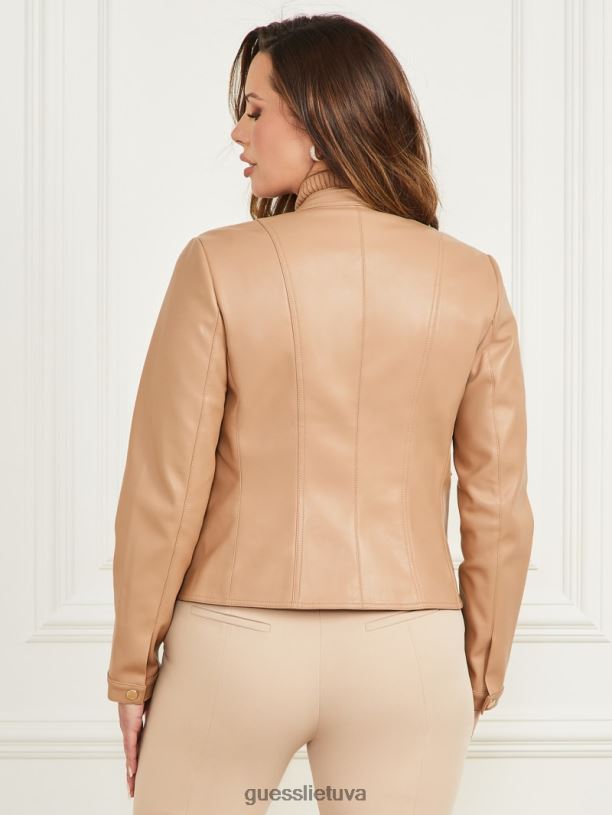 moterys GUESS 6NLN1828 drabužiai blondinės ambicijos Monica dirbtinės odos moto striukė