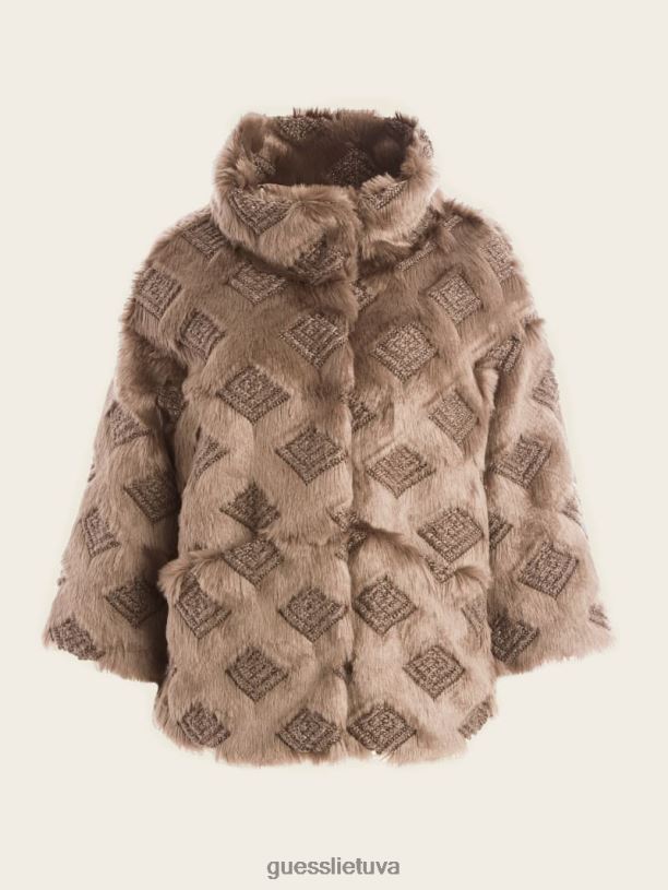 moterys GUESS 6NLN1895 drabužiai visapusiškai išsiuvinėta luna striukė