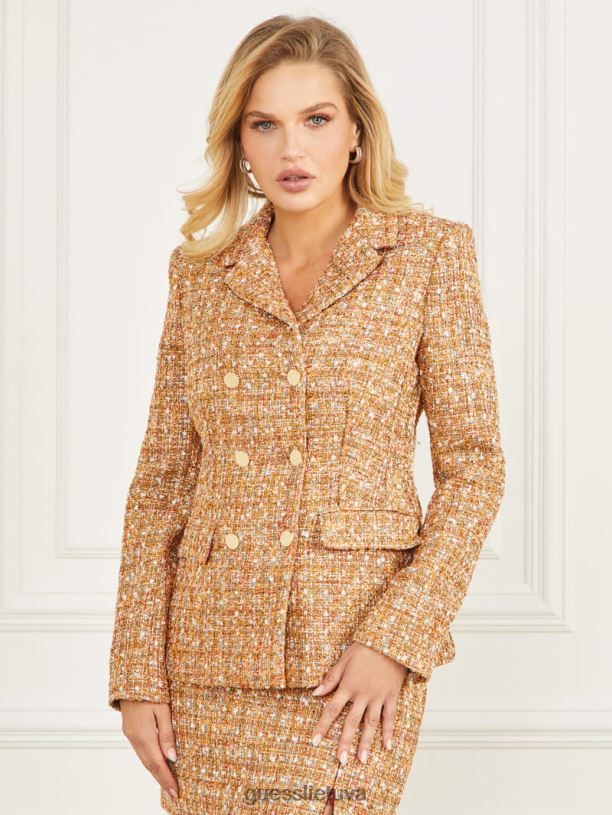 moterys GUESS 6NLN1970 drabužiai daugiaspalvis tvidas angelica tvido švarkas