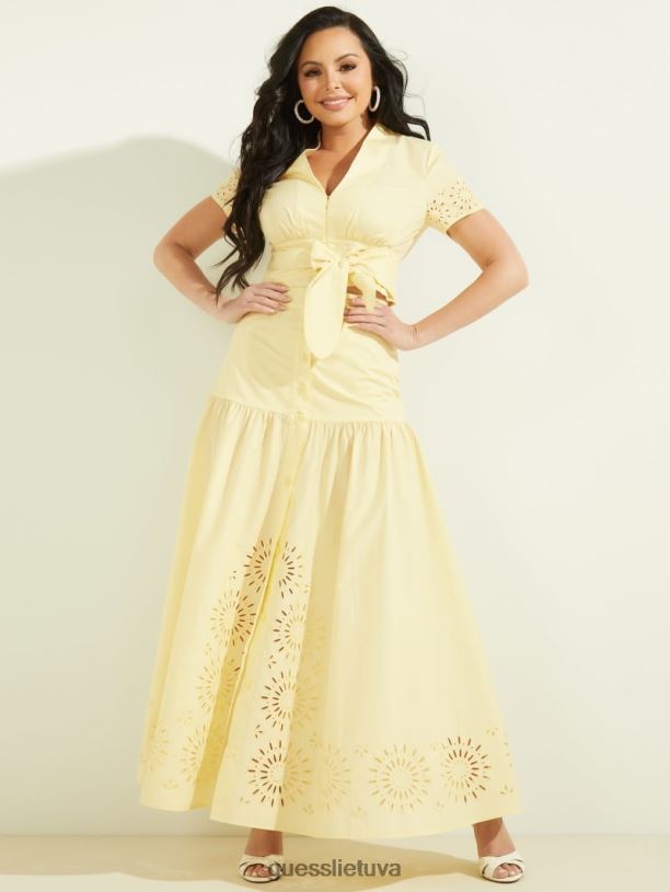 moterys GUESS 6NLN2436 drabužiai kukurūzų šilkas kaia poplin maxi sijonas