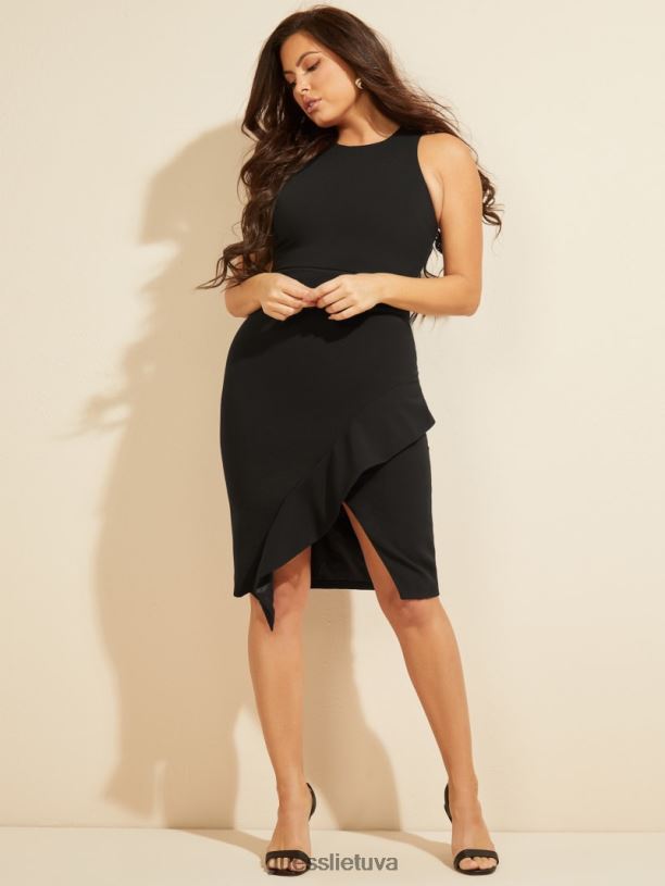 moterys GUESS 6NLN770 drabužiai juodas pasha suknele