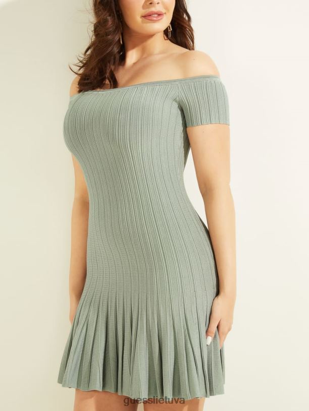 moterys GUESS 6NLN773 drabužiai šiferio pilka ranya megztinė suknelė