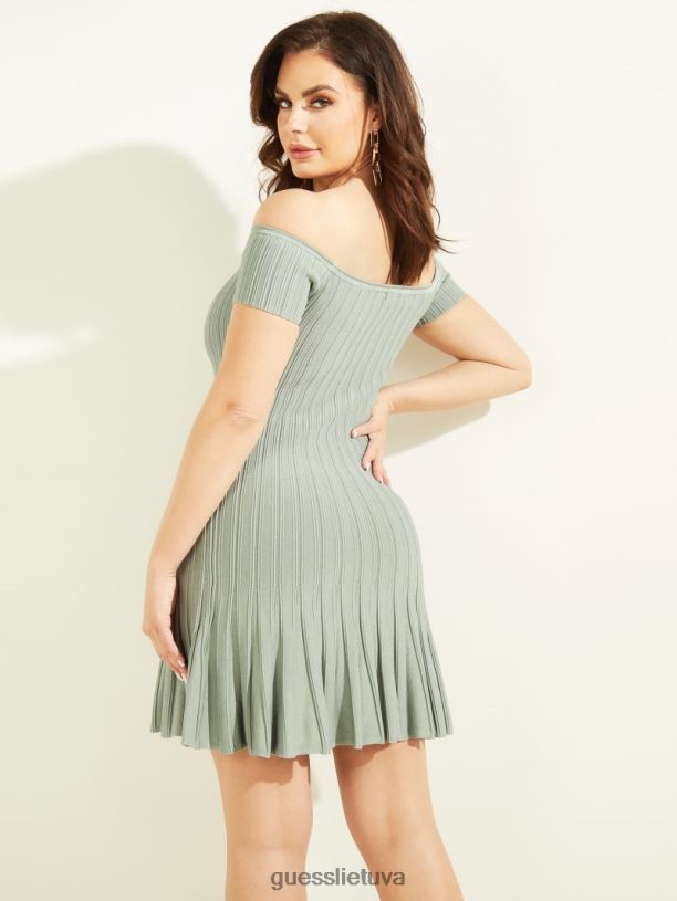 moterys GUESS 6NLN773 drabužiai šiferio pilka ranya megztinė suknelė