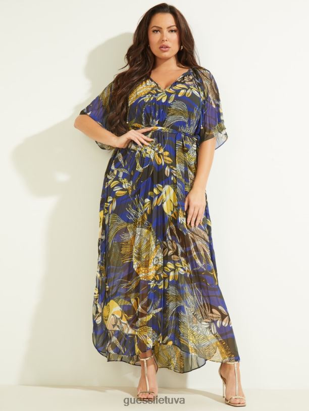 moterys GUESS 6NLN837 drabužiai Vandenio raštas Sonoros kaftano suknelė