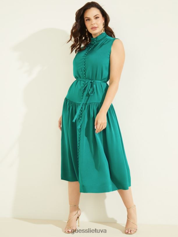 moterys GUESS 6NLN897 drabužiai violetinė žalsva brisa suknele