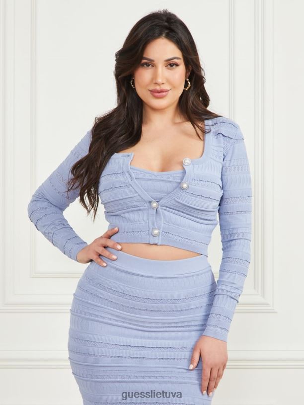 moterys GUESS 6NLN1005 drabužiai garsinis perlas flirtuoti apkarpytas megztinis