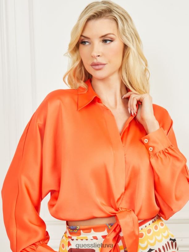 moterys GUESS 6NLN1087 drabužiai majų saulėlydis karnavalinis satino viršus