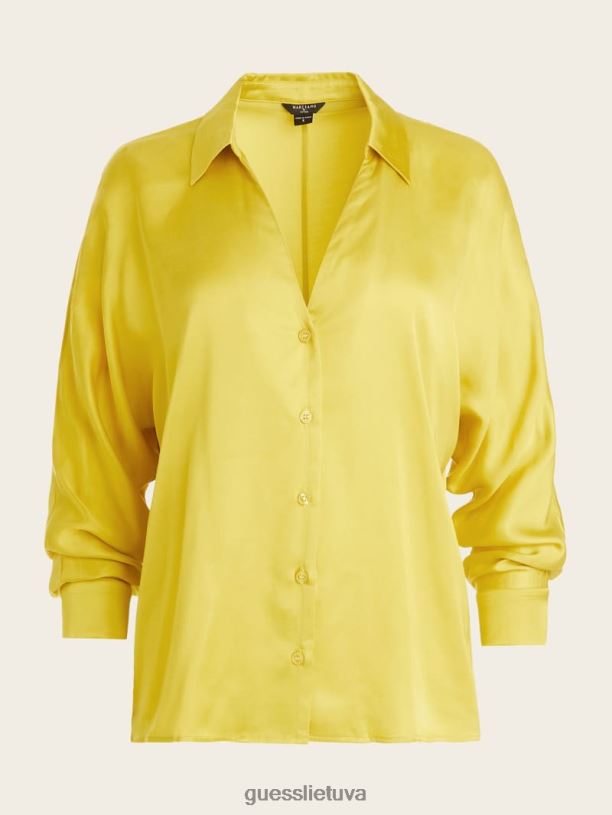 moterys GUESS 6NLN1098 drabužiai žalias blizgesys tiffany palaidinė