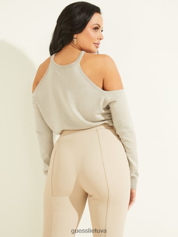 moterys GUESS 6NLN1410 drabužiai pasadenos akmuo Priya šaltų pečių megztinio viršus