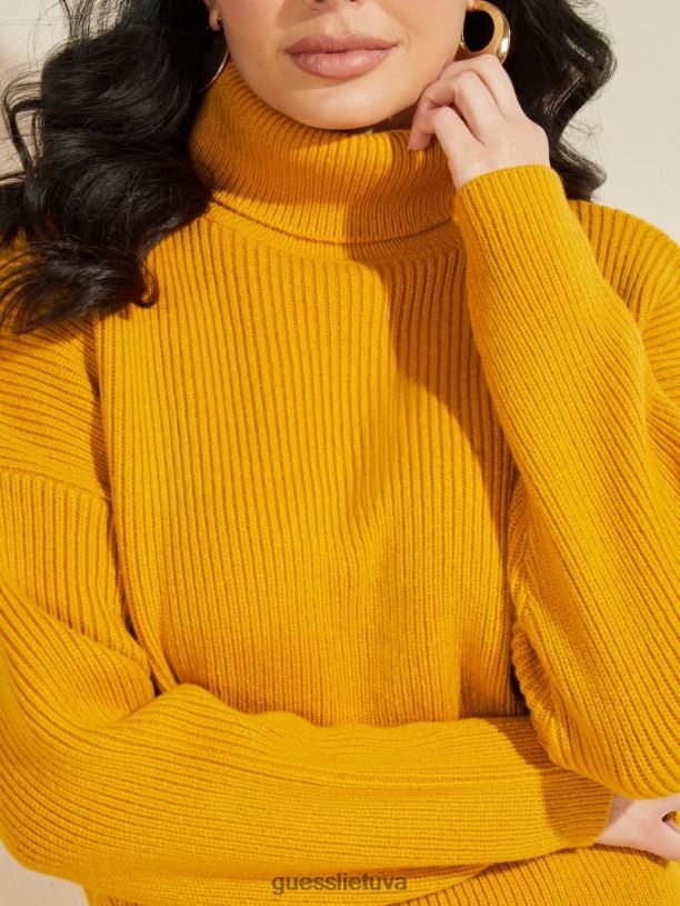moterys GUESS 6NLN1439 drabužiai kopų auksas Liam megztinis tunika