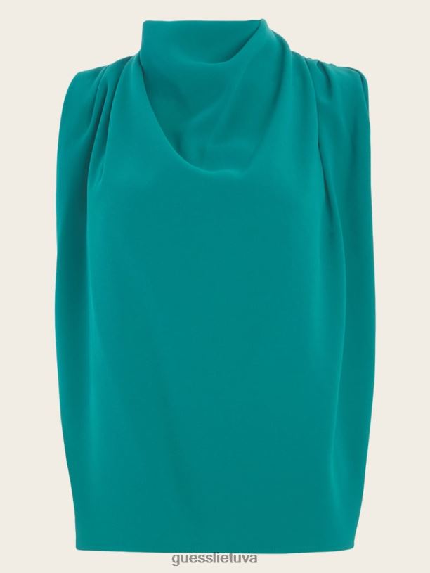 moterys GUESS 6NLN1496 drabužiai puošni žalsvai melsva nefrito viršus