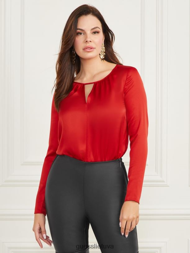 moterys GUESS 6NLN1521 drabužiai karštai raudona jenni bodis