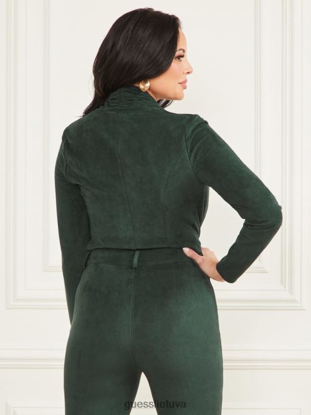 moterys GUESS 6NLN1535 drabužiai šenilinė žalia Hudson bodis