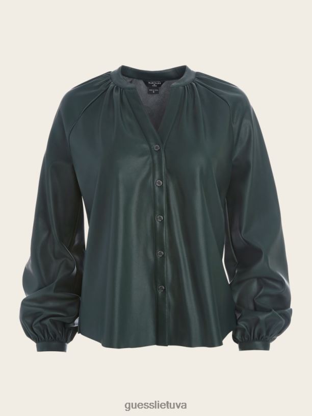 moterys GUESS 6NLN1573 drabužiai šenilinė žalia foxton palaidinė