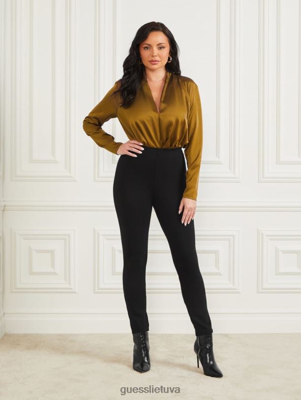 moterys GUESS 6NLN1600 drabužiai alyvuogių aukso Delilah bodis