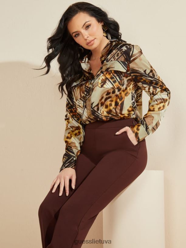 moterys GUESS 6NLN1627 drabužiai leopardo linijos essence palaidinė